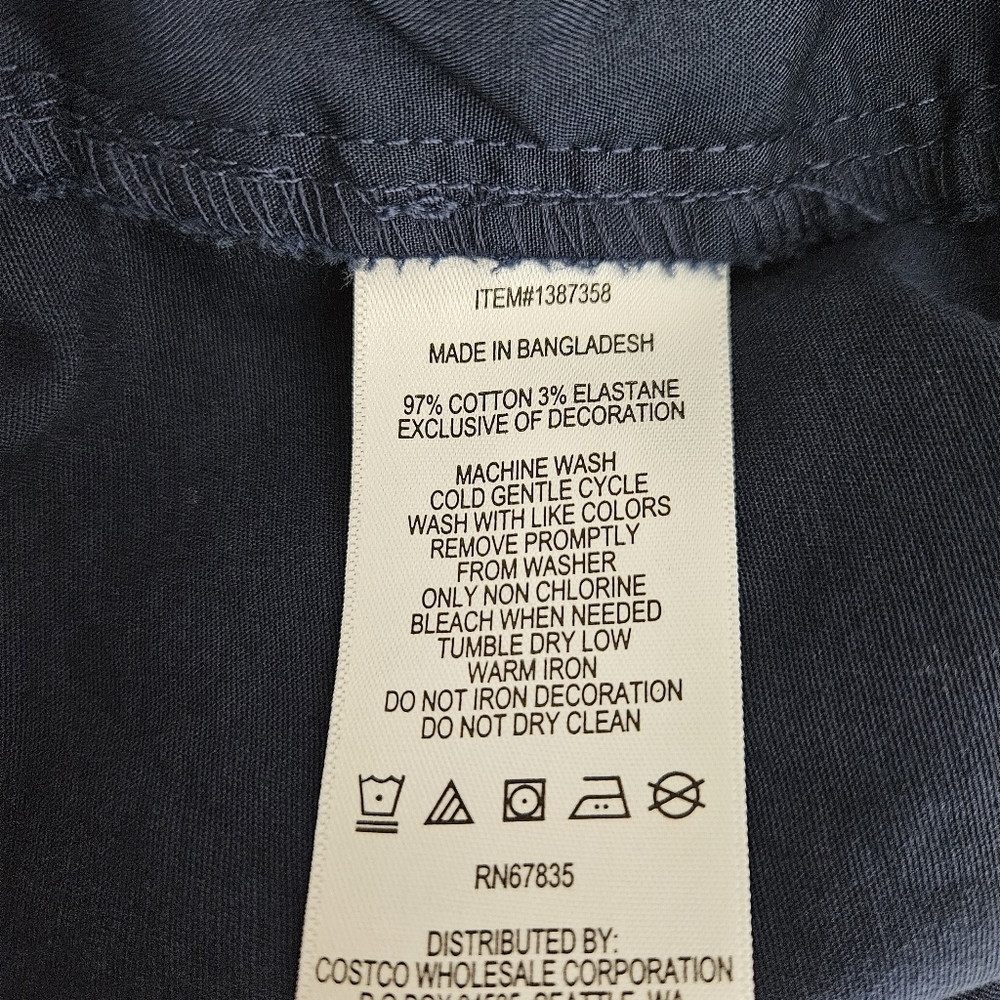 Nautica Chino Shorts Navy Blue Anchor Polka Dot Print High Rise 14 - Picture 6 of 7